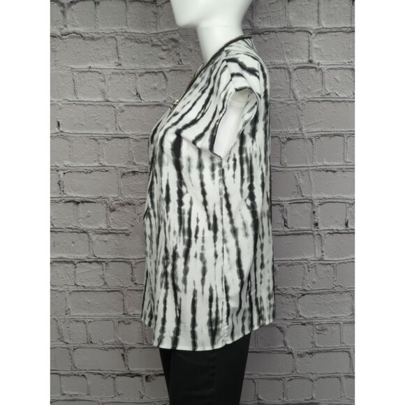 Michael Kors Womens Small Tie-Dye Top With Zipper Accent - Picture 2 of 8